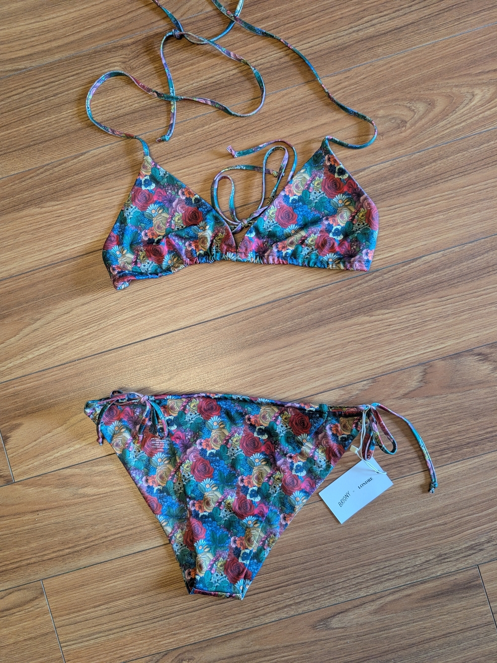 Floral Tie-Side Londre Bikini - Multicolor